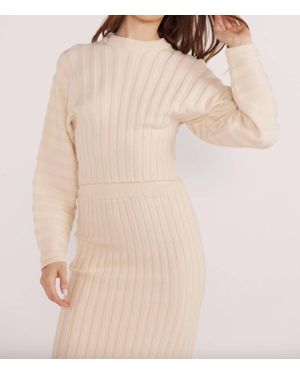 MINKPINK Layla Sculpted Rib Sweater - Natural