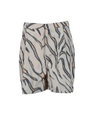 Violanti Patterned Polyester Shorts - Gray