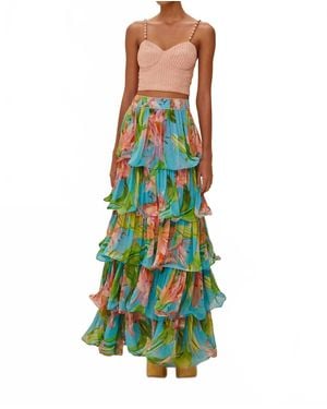 FARM Rio Lily Bloom Maxi Skirt - Green