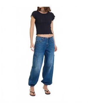 DAZE Mirage Mid Rise Cargo Harem Jean - Blue