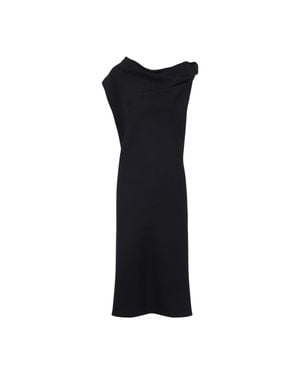 Carven Knot Shirt Wool Midi Dress - Black