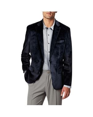 Michael Kors Solid Velvet Two-Button Blazer - Black