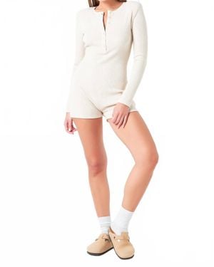 2.7 August Apparel Ribbed Knit Romper - White