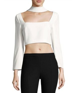 Cinq À Sept Amara Choker Crop Top - White