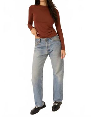 Project Social T Vera Boat Neck Long Sleeve - Blue