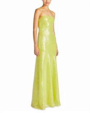 ML Monique Lhuillier Neomi Sequin Long Dress - Yellow