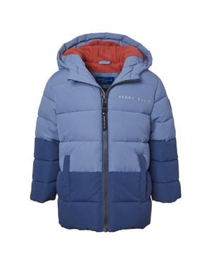 Perry Ellis Blocked Ripstop Puffer Jacket - Blue