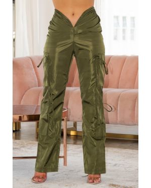 TRUEDAMES V Cut Cargo Pants - Green