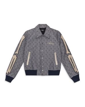 Amiri Jacquard Bones Bomber - Gray