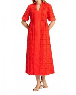 tyler boe Lane Eyelet Maxi Dress - Red