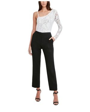 BCBGMAXAZRIA One Shoulder Lace Bodysuit - Black