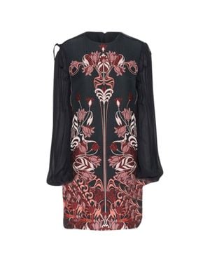 Giambattista Valli Giamba Floral Cloque Semi Sheer Sleeves Dress - Black