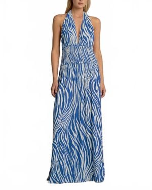Elan Halter Maxi Dress - Blue