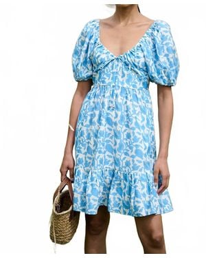 Neve & Noor Odette Mini Dress - Blue