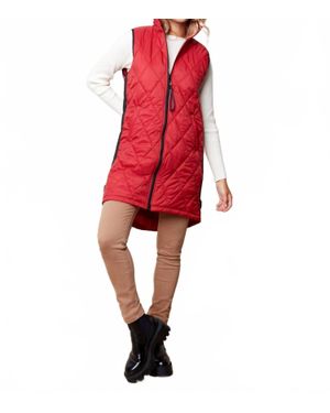 Charlie b Quilted Puffer Zip Vest - Red