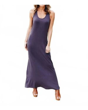 Blues & Greys On Fire Twisted Back Maxi Dress - Purple