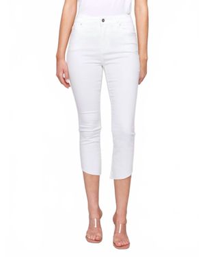 Charlie b Hi Lo Raw Edge Hem Jeans - White