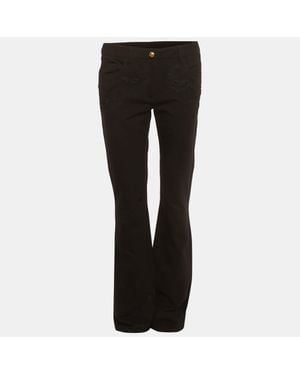 Roberto Cavalli Cavalli Class Knit Lace Detail Bootcut Pants - Black