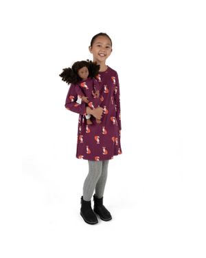 Leveret Girl and Doll Fox Cotton Dress Set - Red