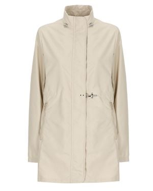 Fay Waterproof Hook-Fastening Jacket - Natural