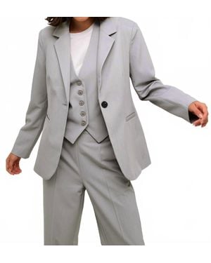 Kaffe Kasakura Single-Breasted Blazer - Gray