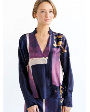 Go> By Go Silk Go Frilled Up Top - Blue
