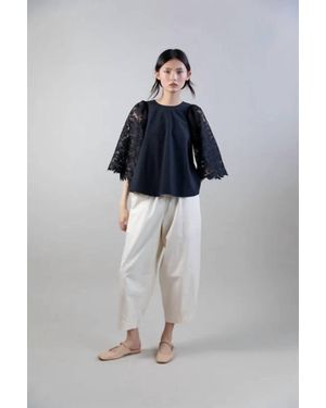 Psophia Cropped Airy Trouser - Blue