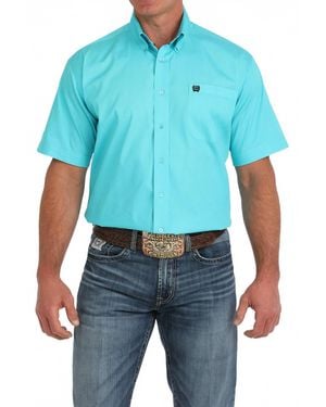 Cinch Solid Short Sleeve Classic Shirt - Blue