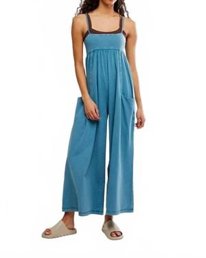 Free People Hot Shot Strappy Onesie - Blue
