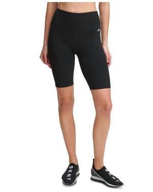 DKNY Activewear Sport Icon High-Waist Bike Shorts - Black