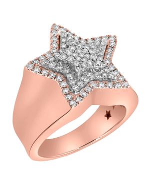 LuvMyJewelry Star Studded Bling 14K Rose 3 Layered Star Ring - Pink