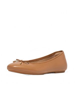 Fitflop Delicato Bow Soft Leather Ballet Flat - Brown