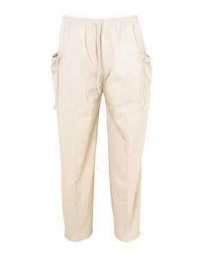 Craig Green Cropped Straight-Leg Pants With Embroidered Motif - Natural
