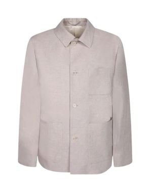 Lardini Linen Patch Pocket Shirt - Gray