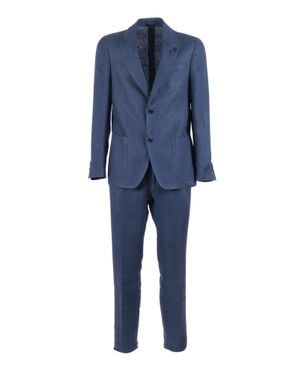 Lardini Roma Tailored 100 Linen Suit - Blue