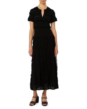 Max Mara Patterned Viscose Yarn Dress - Black
