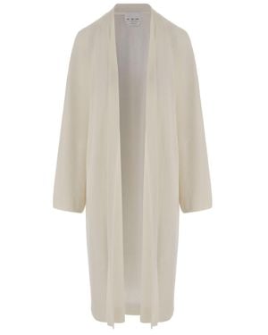 Sa Su Phi Long Open Cashmere And Silk Knit Cardigan - White