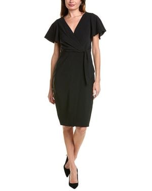 Tahari Faux Wrap Dress - Black