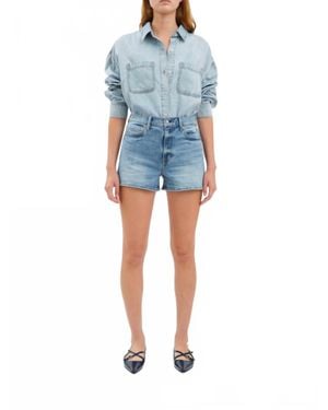 DAZE Troublemaker High Rise Shorts - Blue