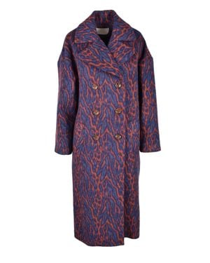 Ulla Johnson Wool Cloth Double-Breasted Coat - Purple