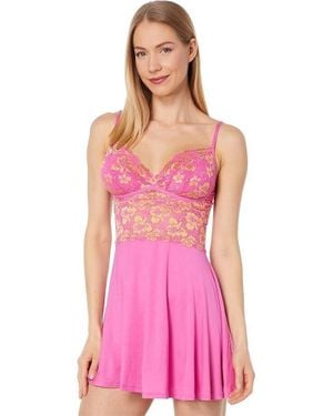 Cosabella Savona Chemise G-String Lingerie Set Stretch Erk752 - Pink