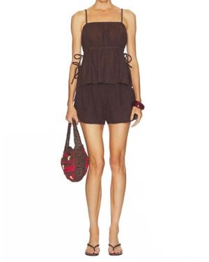 Bobi Pleated Faux Fly Short - Multicolor