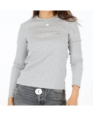Kerri Rosenthal Long Sleeve Rib Tee - Gray