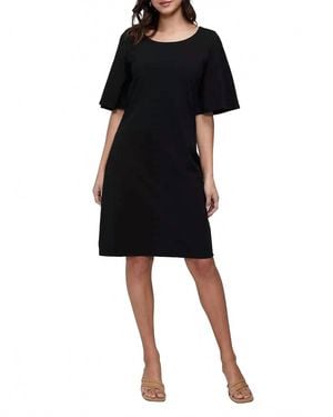 Three Dots Dots Boat Neck Dress - Black