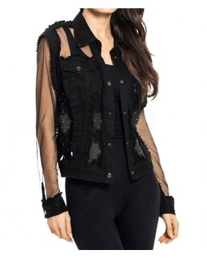 Adore Studded Mesh Jacket - Black