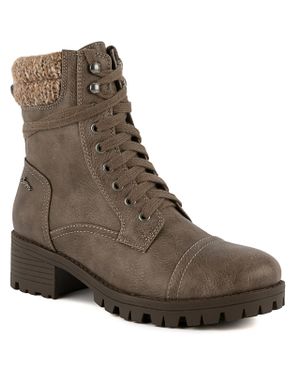 Sugar Oraura Lace-Up Almond Toe Combat & Lace-Up Boots - Brown