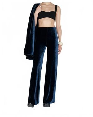 Galvan London Julianne Velvet Pants - Blue