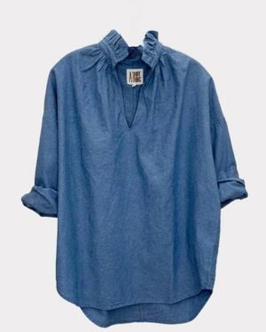 A SHIRT THING Penelope Denim Shirt - Blue