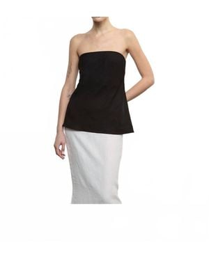 Enza Costa Linen Strapless Tunic Top - Black