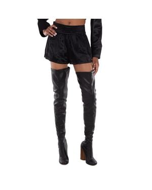 T By Alexander Wang Wide-Waistband Mini Shorts - Black